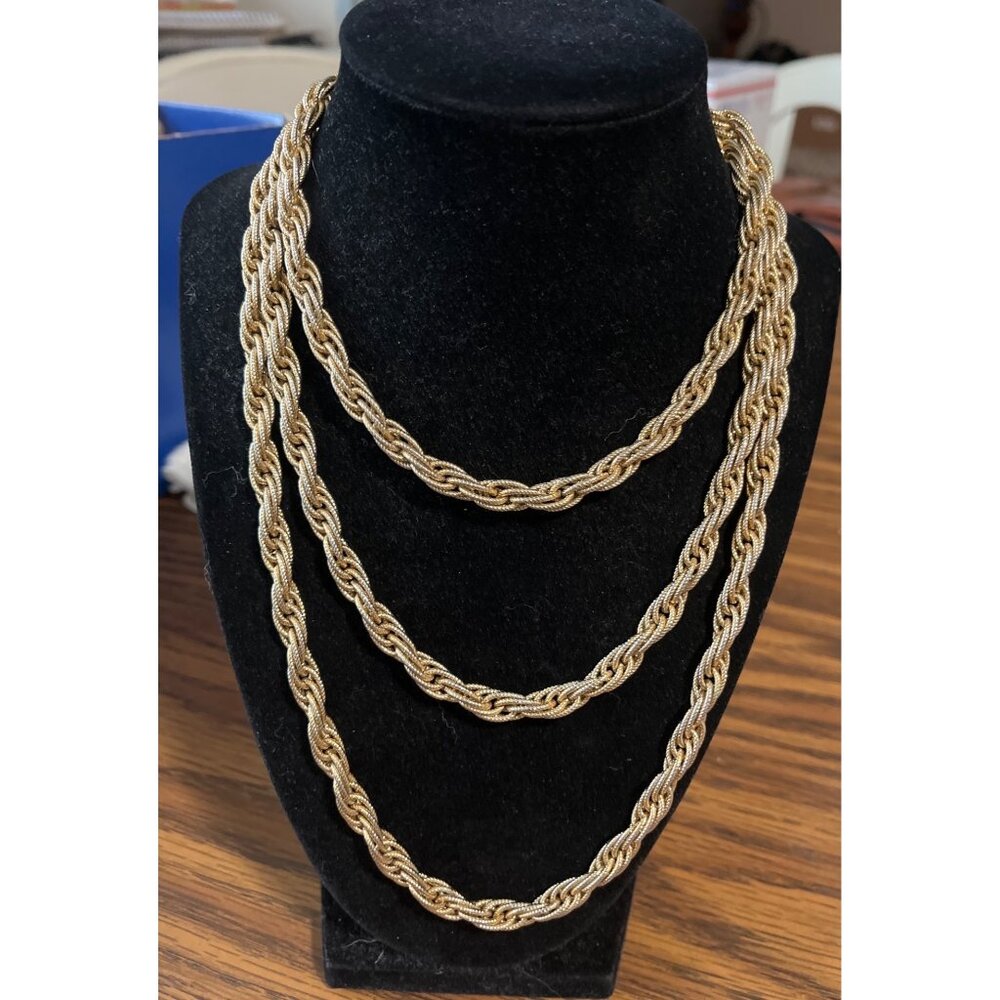 Monet gold tone rope chain 26.5” signed Monet vintage